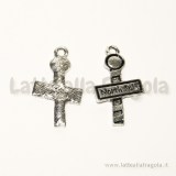 Charm North Pole in metallo argento antico 31x17mm