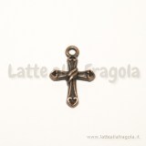 Charm Croce in metallo zincato color rame 20x14mm