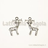 Charm Cervo in metallo argento antico 24x19mm