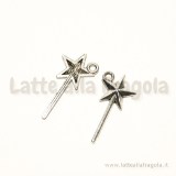 Charm Bacchetta Magica in metallo argento antico 25x13mm