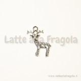 Charm Renna in metallo argento antico 24x19mm