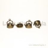 Charm 3D teiera in metallo color bronzo 19x16mm