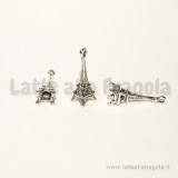 Charm 3D Torre Eiffel in metallo argento antico 24x9mm