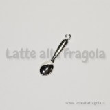 Charm cucchiaino in metallo zincato Silver Plated Dimensioni: 24mm