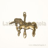 Connettore Unicorno Giostra in metallo color bronzo 42x43mm