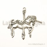 Connettore unicorno per giostra in metallo zincato argento antico 45x43mm