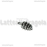 Ciondolo Pigna 3D in metallo argento antico 15x8mm