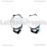 Coppia Orecchini a Clip in metallo agentato 19x10mm