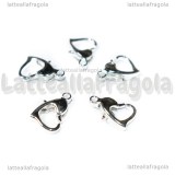 Gancio Cuore in metallo silver plated 10x7mm