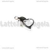 Gancio Cuore in metallo silver plated 10x7mm