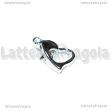 Gancio Cuore in metallo silver plated 10x7mm