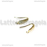 Monachelle in Ottone Gold Plated e Cubic Zirconia 18x4.5mm