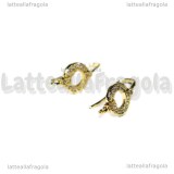 Monachelle in Ottone Gold Plated e Cubic Zirconia 19.5x8.5mm