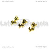 3 Rose in metallo Glod Plated 9x4.5mm