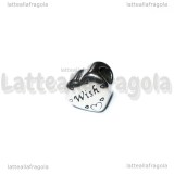 Cuore Wish in Acciaio 316 foro largo 12x11mm