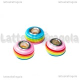 Perla in Resina Arcobaleno foro largo 14x8mm