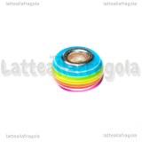 Perla in Resina Arcobaleno foro largo 14x8mm