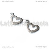 Charm Cuore in Acciaio Inox 14x12mm