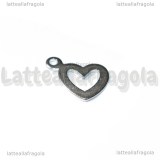 Charm Cuore in Acciaio 304 14x12mm