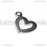 Charm Cuore in Acciaio 304 14x12mm