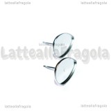 Coppia Orecchini a perno in Acciaio inox  Base Goccia 14x10mm