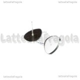 Coppia Orecchini a perno in Acciaio inox Base Goccia 14x10mm