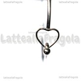 Bracciale Rigido Apribile in Acciaio 304 con Cuore 60mm diametro