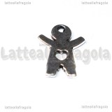Charm Bimbo in metallo argento antico 16x11.5mm