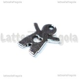 Charm Bimbo in metallo argento antico 16x11.5mm