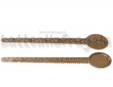 Segnalibro Riga decorato in metallo argento antico con base ovale per cammeo 25x18mm