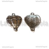 Ciondolo Mongolfiera in metallo argento antico 25x17.5mm