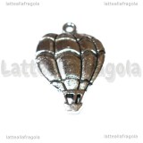 Ciondolo Mongolfiera in metallo argento antico 25x17.5mm