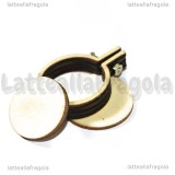 Ciondolo Mini Telaio Tondo in legno colore naturale 3.5x2.5cm