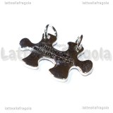 Ciondolo Puzzle You are my missing piece in metallo argentato 27x20mm