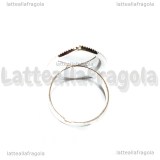 Base Anello regolabile in rame silver plated con base Goccia 25x18mm