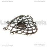 Ciondolo Acchiappasogni Cuore in metallo argento antico 39x32mm