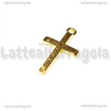 Ciondolo Croce in metallo gold plated 24x14mm
