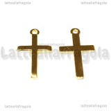 Ciondolo Croce in metallo gold plated 24x14mm