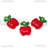 Charm Mela in metallo smaltato 18x13mm