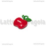 Charm Mela in metallo smaltato 18x13mm