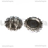 Base Cammeo con passanti in metallo argento antico per 16mm