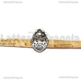 Bimba Foro Largo Cuore I Love Mom i metallo argento antico 16x13mm