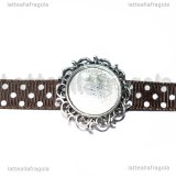 Base Cammeo con passanti in metallo argento antico per 16mm