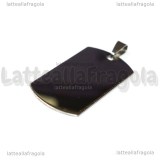 Ciondolo Targhetta in acciaio inox 50x24mm