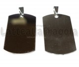 Ciondolo Targhetta in acciaio inox 50x24mm