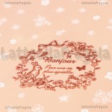 10 buste in plastica Coniglietto Bonjour rosa con bordo adesivo 14x10cm