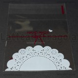 10 buste in plastica trasparente Scritta Handmade con bordo adesivo 10x7cm