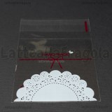 10 buste in plastica trasparente Scritta Handmade con bordo adesivo 10x7cm
