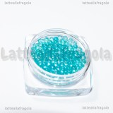 Microsfere iridescenti in vetro azzurro 1-3mm 5gr