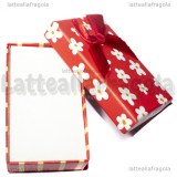 Astuccio in cartone rigido fantasia Fiori e Righe Rosso 80x50x26mm